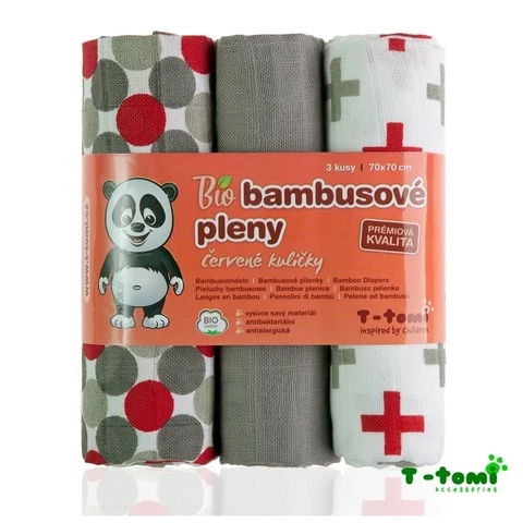 Bambu Gauze diapers 3 pcs panda