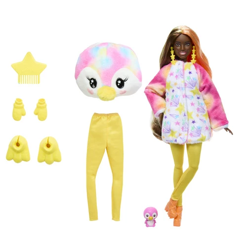 Barbie Cutie Reveal Color Dreams -muotinukke, pingviini