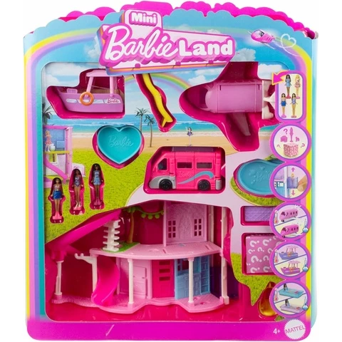 Barbie Mini BarbieLand Dream Villa ja 3 ajoneuvoa leikkisetti