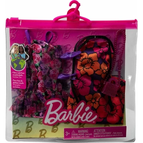Barbie nuken vaatteet tuplapakkauksessa modern tyyli kukat