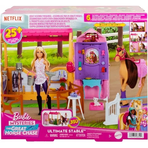 Barbie Ultimate Hevostalli, nukke ja poni -leikkisetti