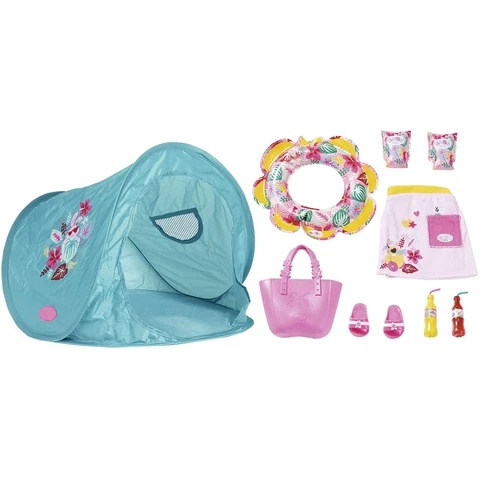 Baby Born Beach vacation set and tent for doll