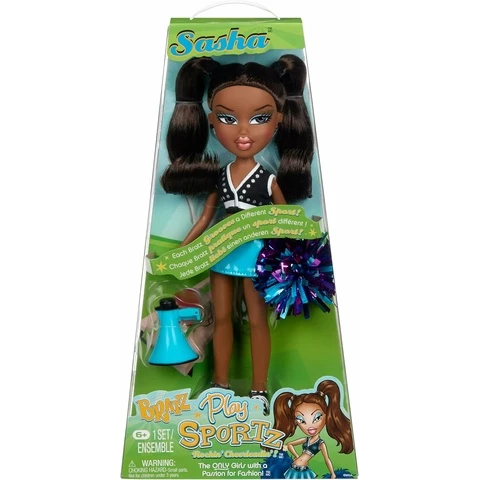 Bratz Play Sportz -sarjan cheerleader Sasha laatikossa