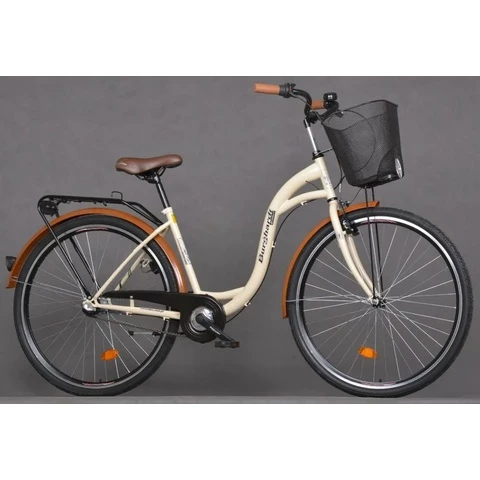  Burghardt Swan 3-v 28" kaupunkipyörä etukorilla (Beige/ruskea, 28")