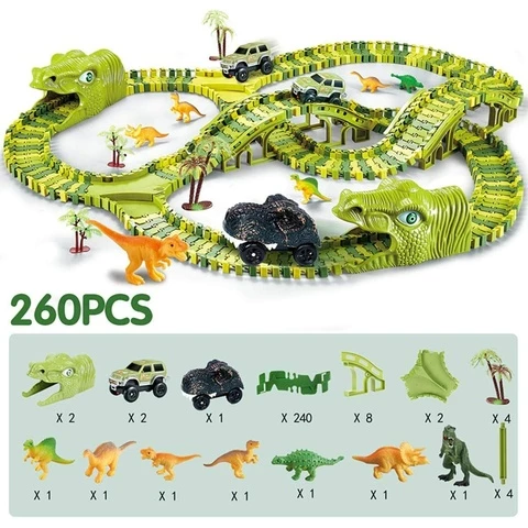 Burgkidz Dinosaur car track, 260 pieces