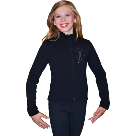 ChloeNoel Ice Skating Jacket Fitted Figure Fleece (Black)