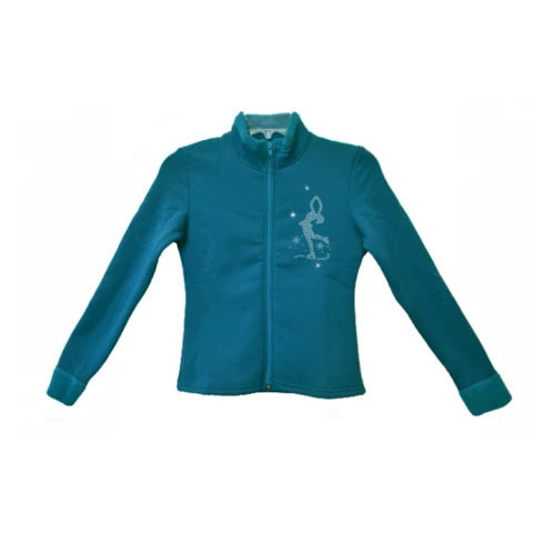 ChloeNoel Ice Skating Jacket Fitted Figure Fleece (Dark Turquoise)