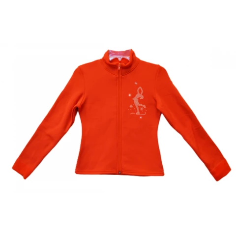 ChloeNoel Ice Skating Jacket Fitted Figure Fleece (Orange)