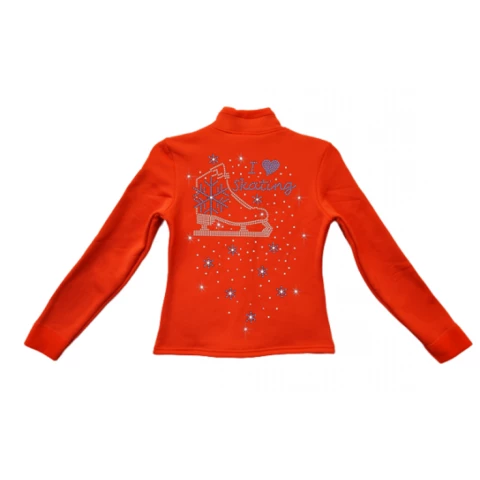 ChloeNoel Ice Skating Jacket Fitted Figure Fleece (Orange)