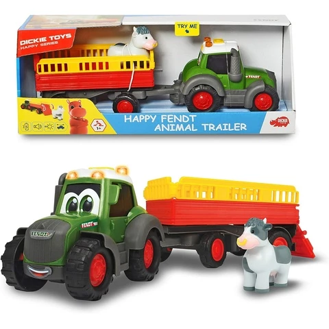 Dicky Toys Tractor and animal transport with sound and lights