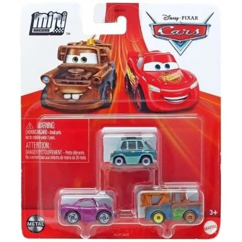 Disney Cars Mini Racers Professor Z, Mater ja Holley Shiftwell
