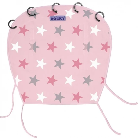 Dooky Universal stroller curtain and sun protection Pink Star