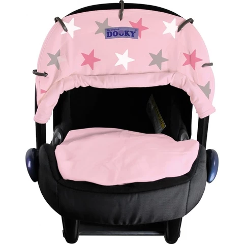 Dooky Universal stroller curtain and sun protection Pink Star