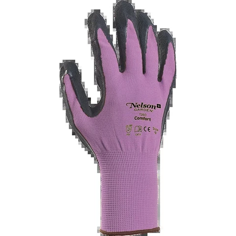 Puutarhakäsine Comfort, Koko 8, Lila/Musta