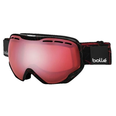  Bolle Emperor OTG Shiny Black &amp; Red Loops Vermillon Gun Snowboard Goggles