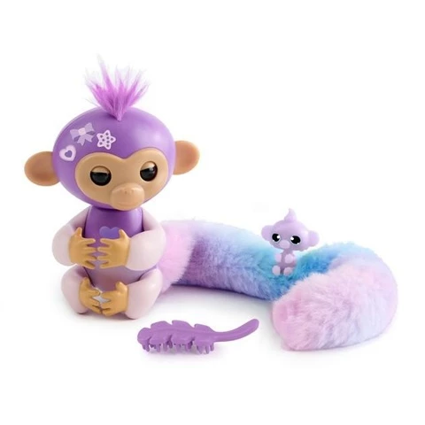 Tutustu Fingerlings Coco -apinaan! Violetti interaktiivinen apina yli 70 äänellä ja reaktiolla, mukana Chloe ja hauskoja tarroja stailaukseen.