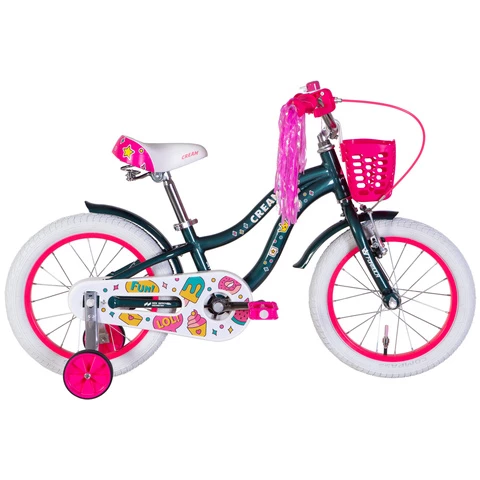 Formula CREAM 18" 1-v lasten polkupyörä vuhreä-pinkki