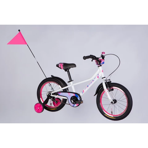 Formula RACE lasten polkupyörä 16" apupyörillä valkoinen-pinkki (16")