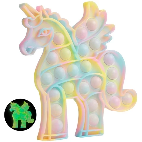 Pop-It Fidget Toys Unicorn glow in the dark
