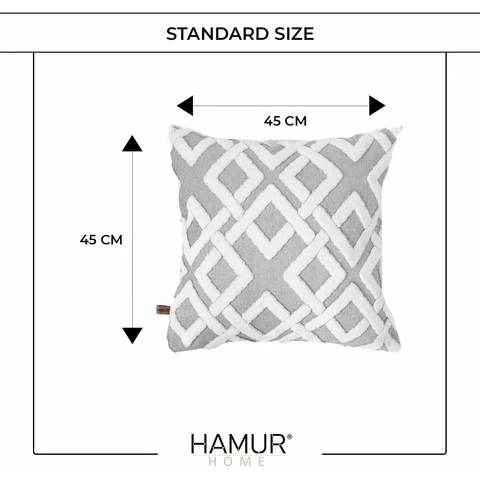 Hamur home boho zigzag tyynynpäälliset, setti 2 kpl beige (45x45)