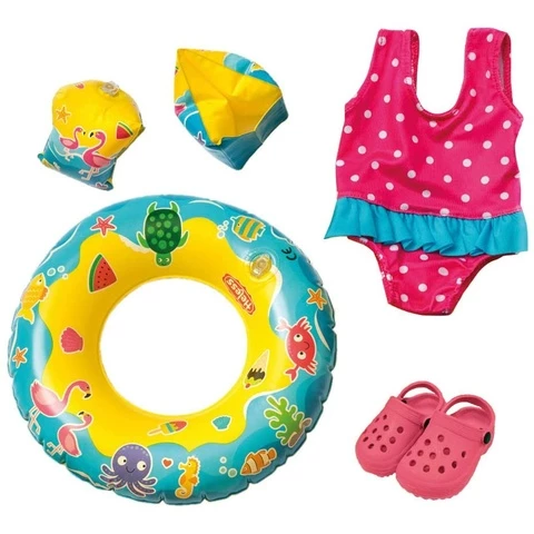 Heless swimming set for doll 35-45 cm pink/yellow