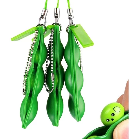 Fidget toy Pea pod key chain