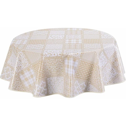 Home Direct pyöreä vahakangas 140 cm Beige (Halkaisija 140 cm)