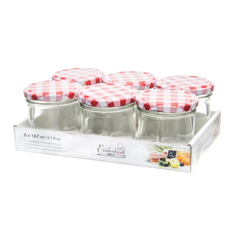 Glass jar set 165 ml 6 pcs