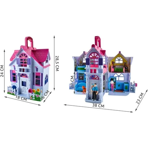 Iso Trade folding doll house including doll family