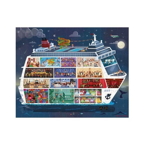 Janod Puzzle 100 and 200 pieces Cruise ship