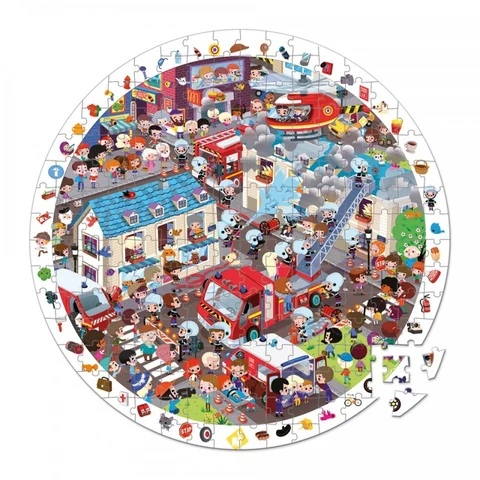 Janod Observation puzzle, firefighters 208 pieces
