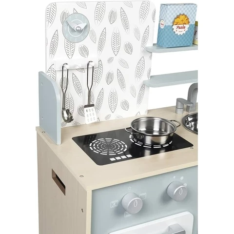 Janod wooden play kitchen blue with accessories