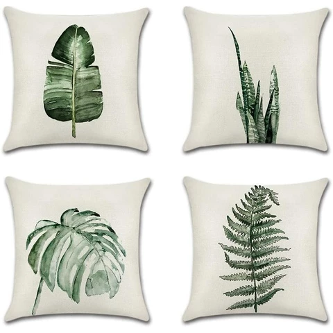 Cushion covers 45x45, set (4 pcs) Plants