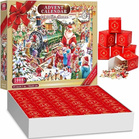 Joulukalenteri palapeli Jigsaw 1008 palaa Christmas juna 