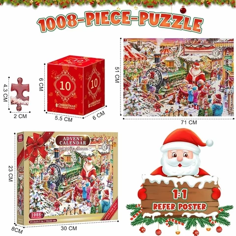 Joulukalenteri palapeli Jigsaw 1008 palaa Christmas juna 