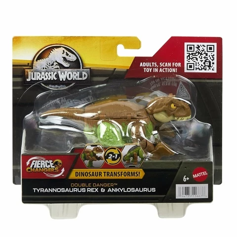 Jurassic World Dinosaurus Muuntajahahmo 2-in-1 Tyrannosaurus T Rex ja Ankylosaurus