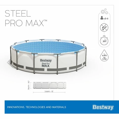  Bestway Swimming pool 366 x 76 cm frame gray  Steel Pro Max