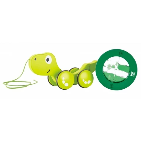 Turtle pulling Hape Oxygen wooden toy