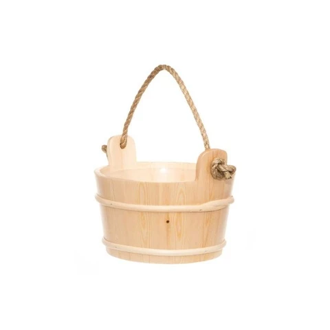 Sauna backet wood/plastic container light