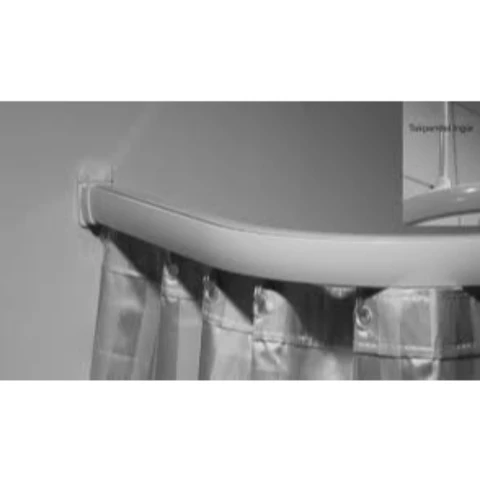  Shower curtain rod 90 x 90 cm corner white / grey