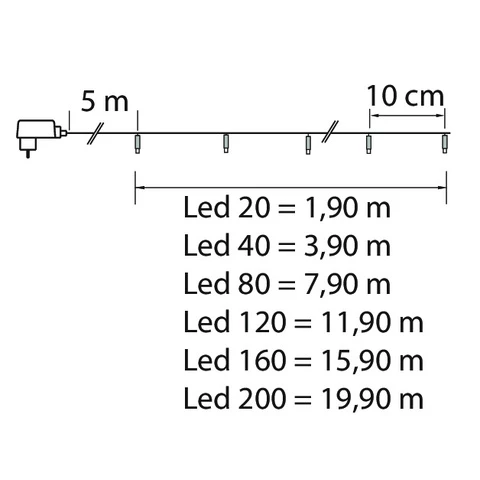 Led Ledia 120 ledia kirkas johto 11,9 m 3 Airam ip44
