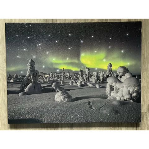 LED-taulu Revontulet Pallas-Yllästunturi 30x40 cm