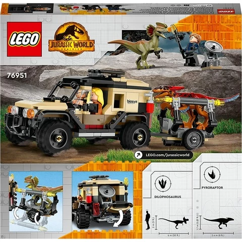LEGO Jurassic World 76951 - Pyroraptorin ja Dilophosauruksen kuljetus
