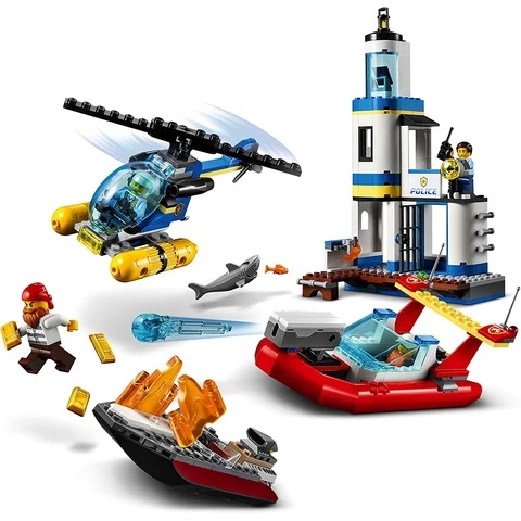 Lego City 60308 Poliisin ja palokunnan operaatio rannikolla