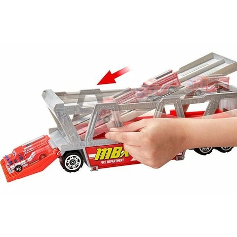 Matchbox Transport truck and Fire truck toy set