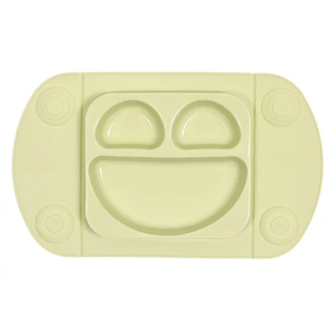 EasyTots Dining tray silicone plate olive green