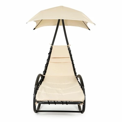 ModernHome Puutarhakeinu ja aurinkotuoli beige
