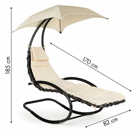 ModernHome Puutarhakeinu ja aurinkotuoli beige