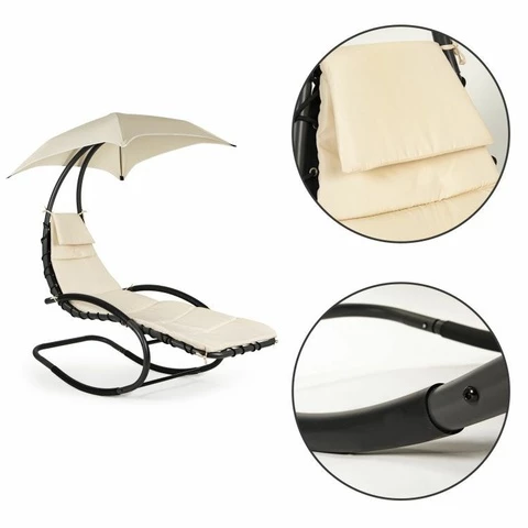 ModernHome Puutarhakeinu ja aurinkotuoli beige