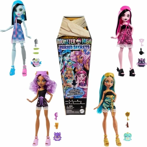 Monster High yllätysnukke – pyjamabileteemainen muotinukke arkussa